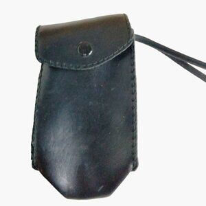 Black Leather Pouch Vintage Camera  Case Wrist Strap Phone Storage